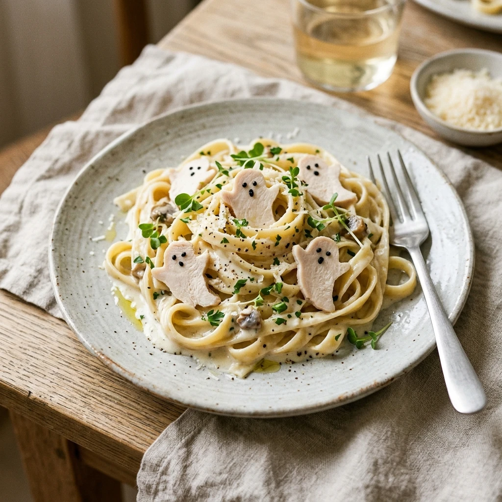 Ghost Alfredo Pasta - 15 Min Creamy Dinner