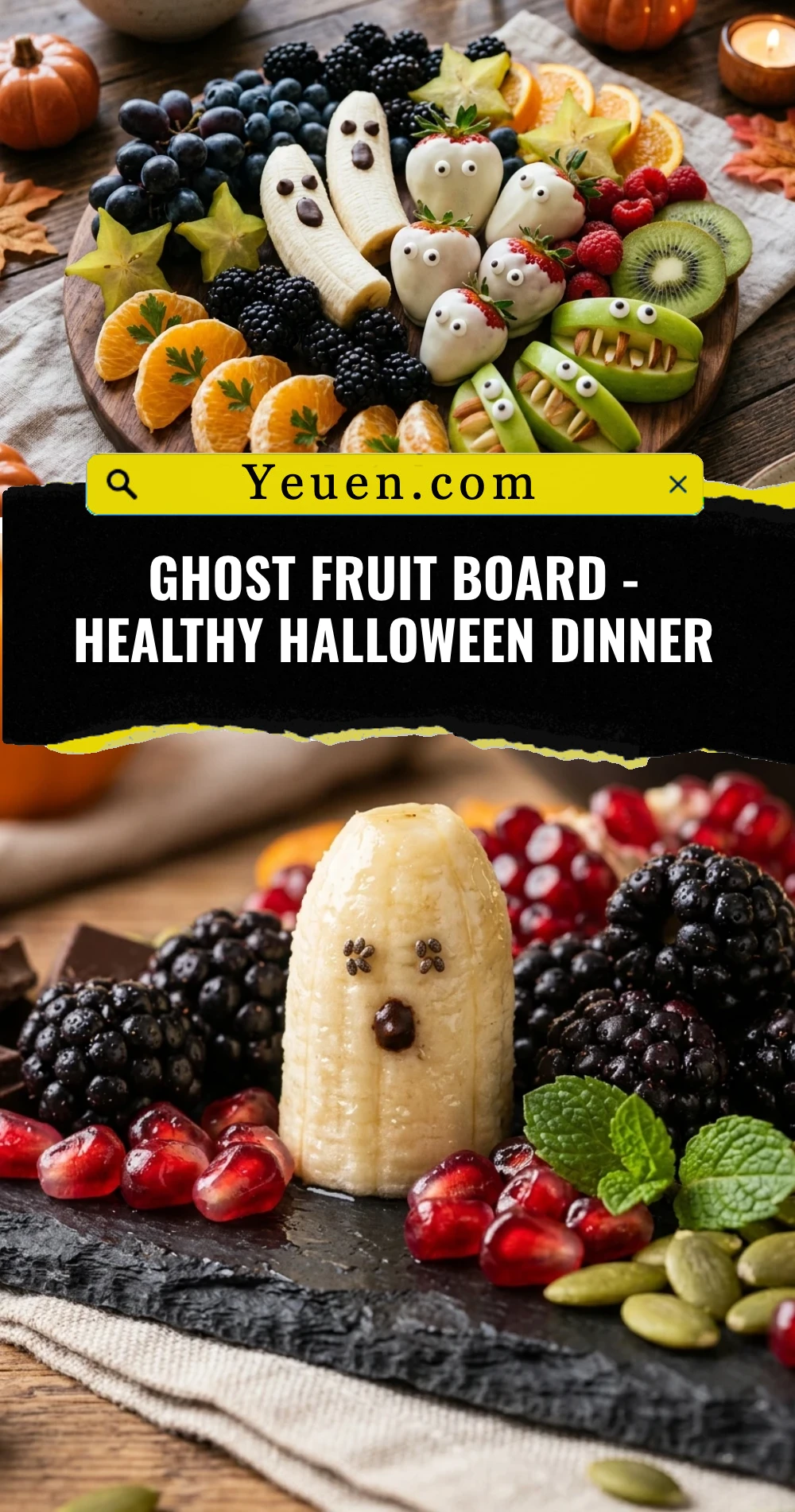 Ghost Fruit Board - Healthy Halloween Dinner