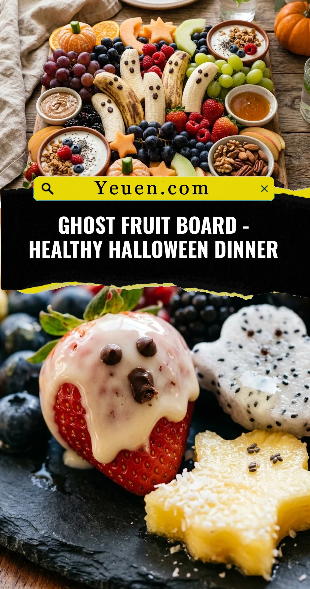 Ghost Fruit Board - Healthy Halloween Dinner