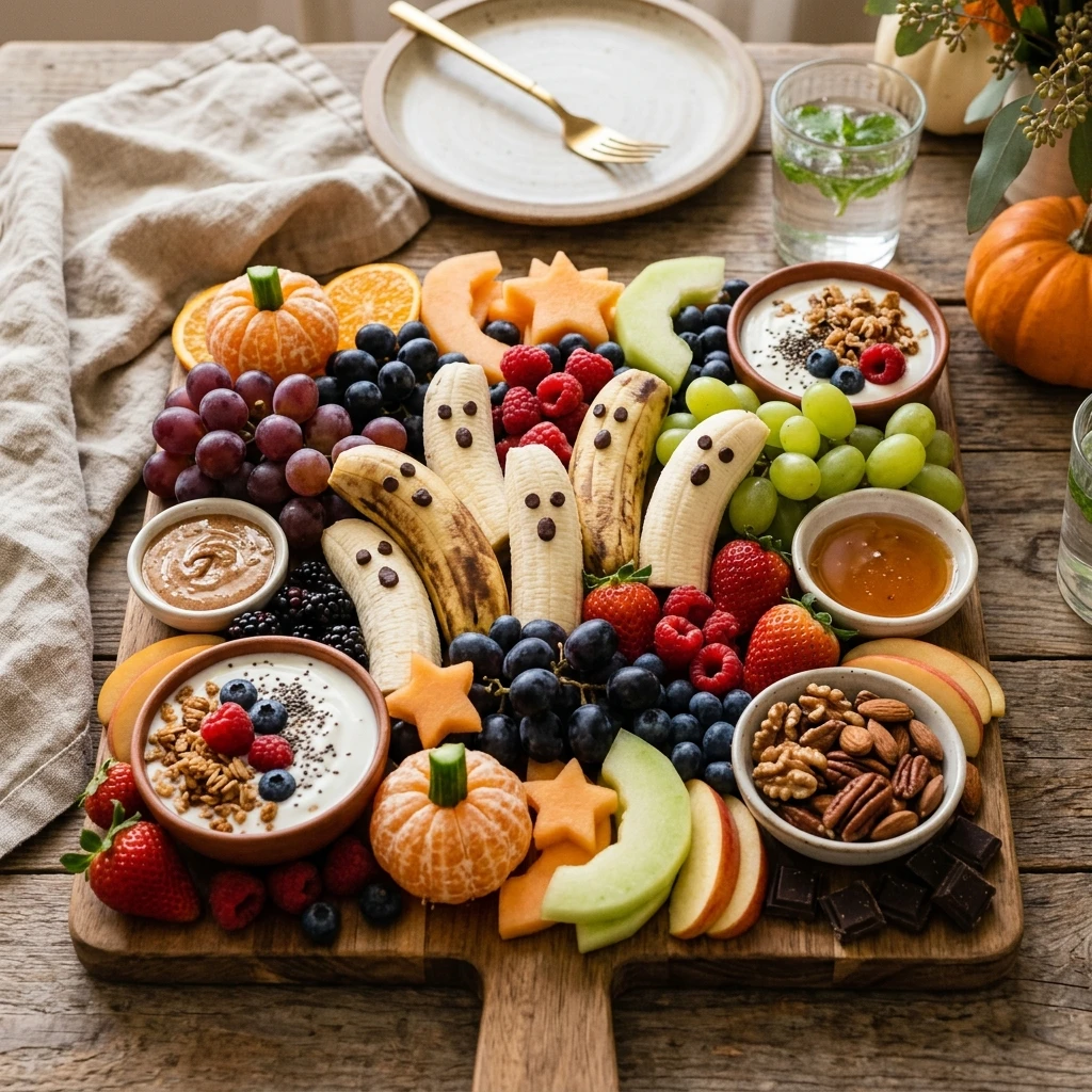 Ghost Fruit Board - Healthy Halloween Dinner