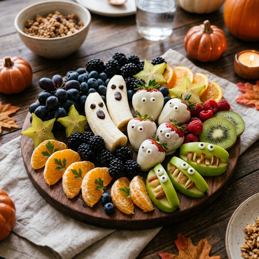 Ghost Fruit Board - Healthy Halloween Dinner