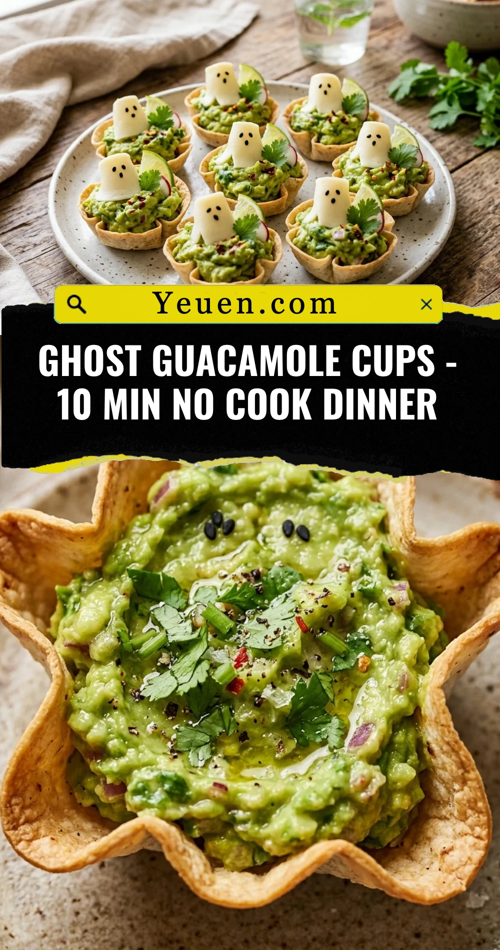 Ghost Guacamole Cups - 10 Min No Cook Dinner