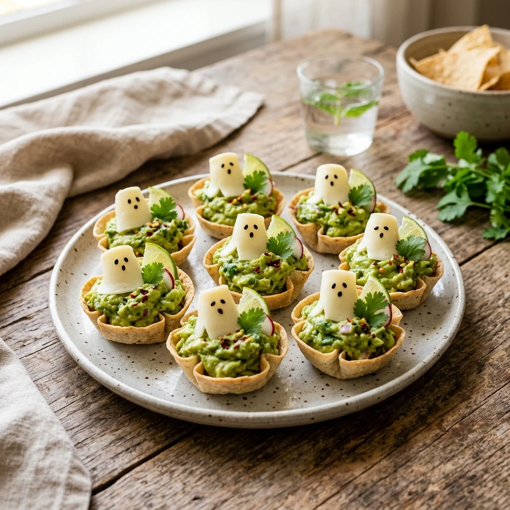 Ghost Guacamole Cups - 10 Min No Cook Dinner