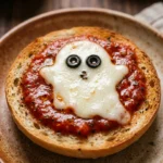 Ghost Pizza Bagels Halloween 5 Minute Kids Snack