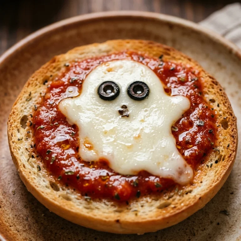 Ghost Pizza Bagels Halloween 5 Minute Kids Snack