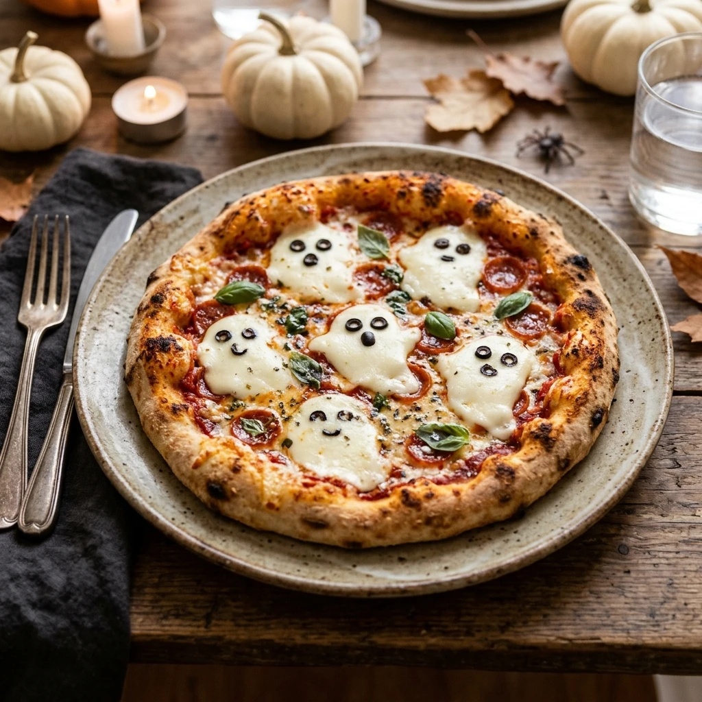 Ghost Pizza Easy Spooky Dinner 15 Min Kid Approved Halloween