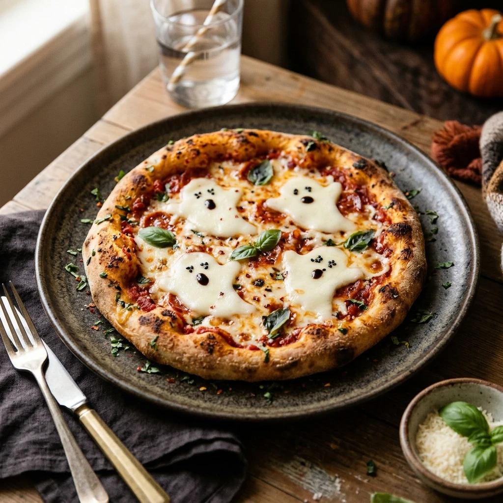 Ghost Pizza Halloween Easy Spooky Dinner 15 Min Kid Approved