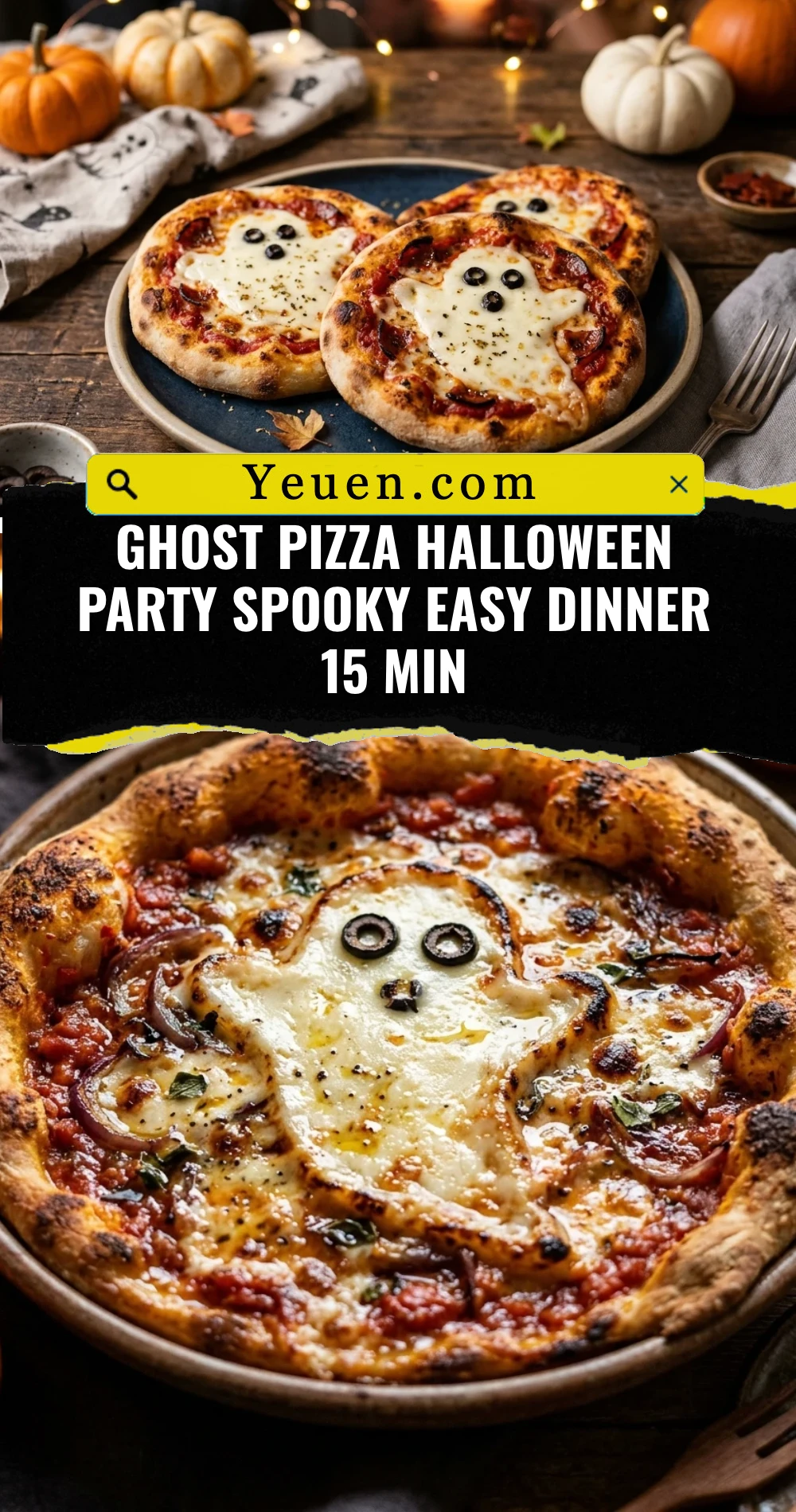 Ghost Pizza Halloween Party Spooky Easy Dinner 15 Min