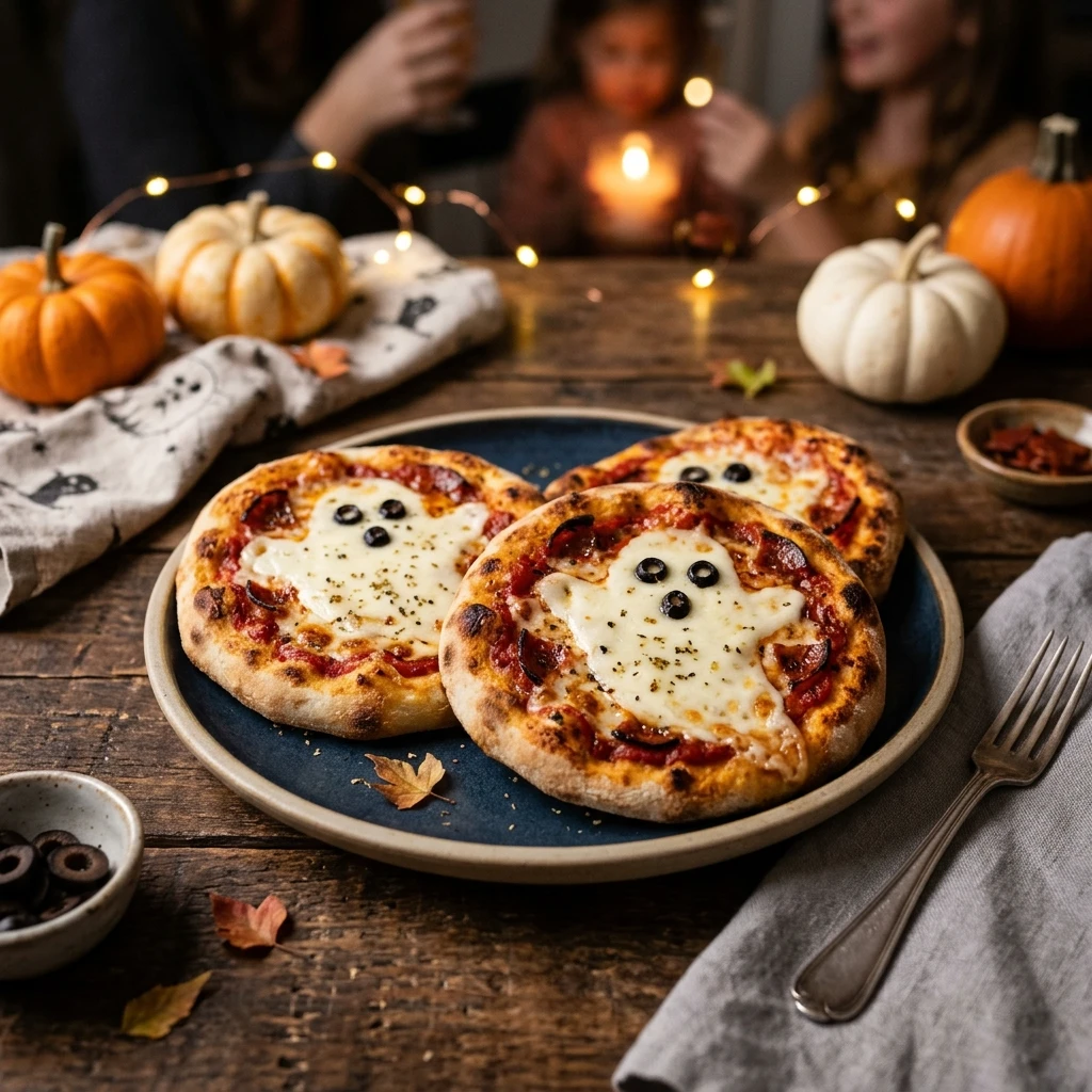 Ghost Pizza Halloween Party Spooky Easy Dinner 15 Min