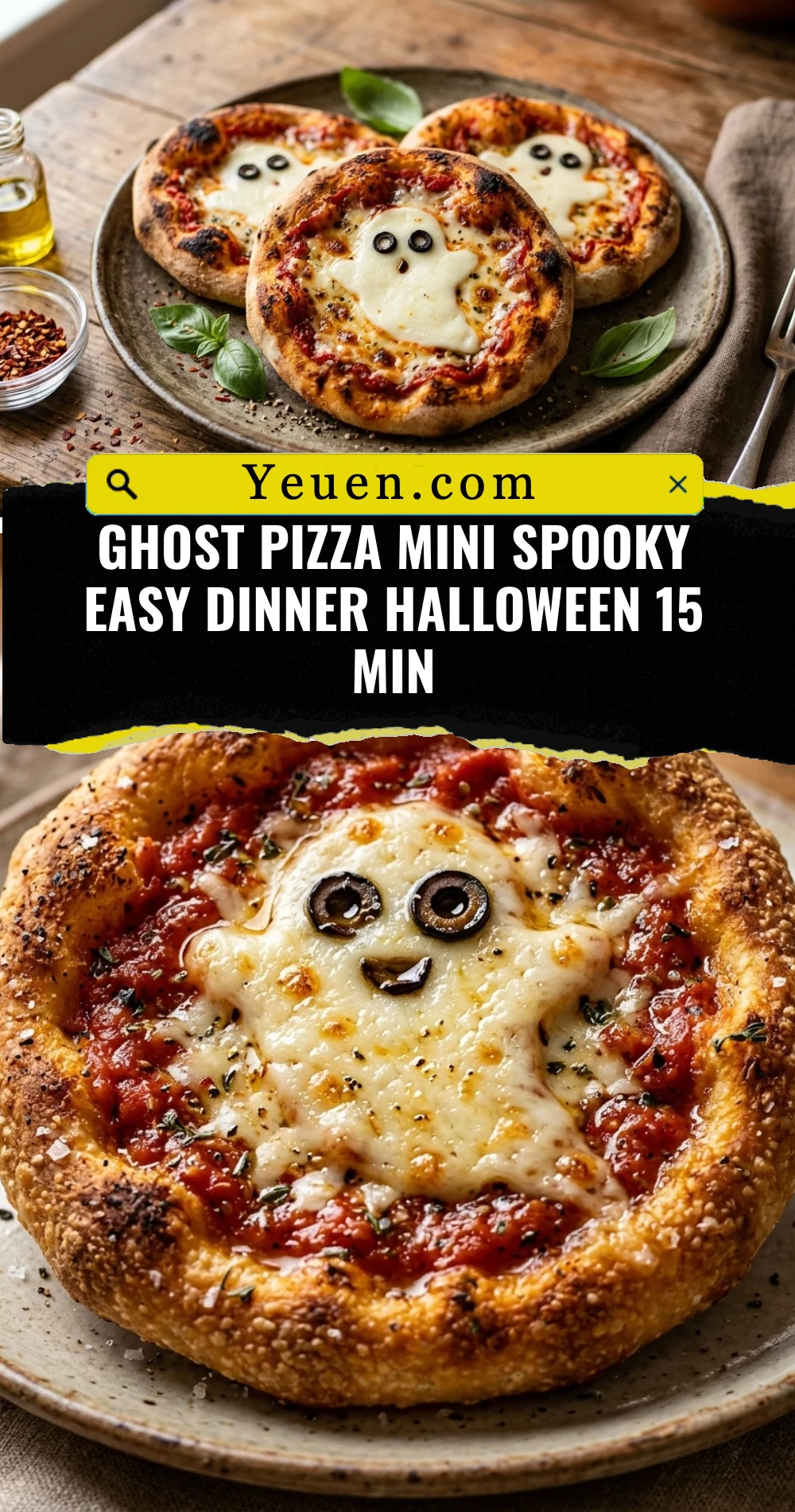 Ghost Pizza Mini Spooky Easy Dinner Halloween 15 Min