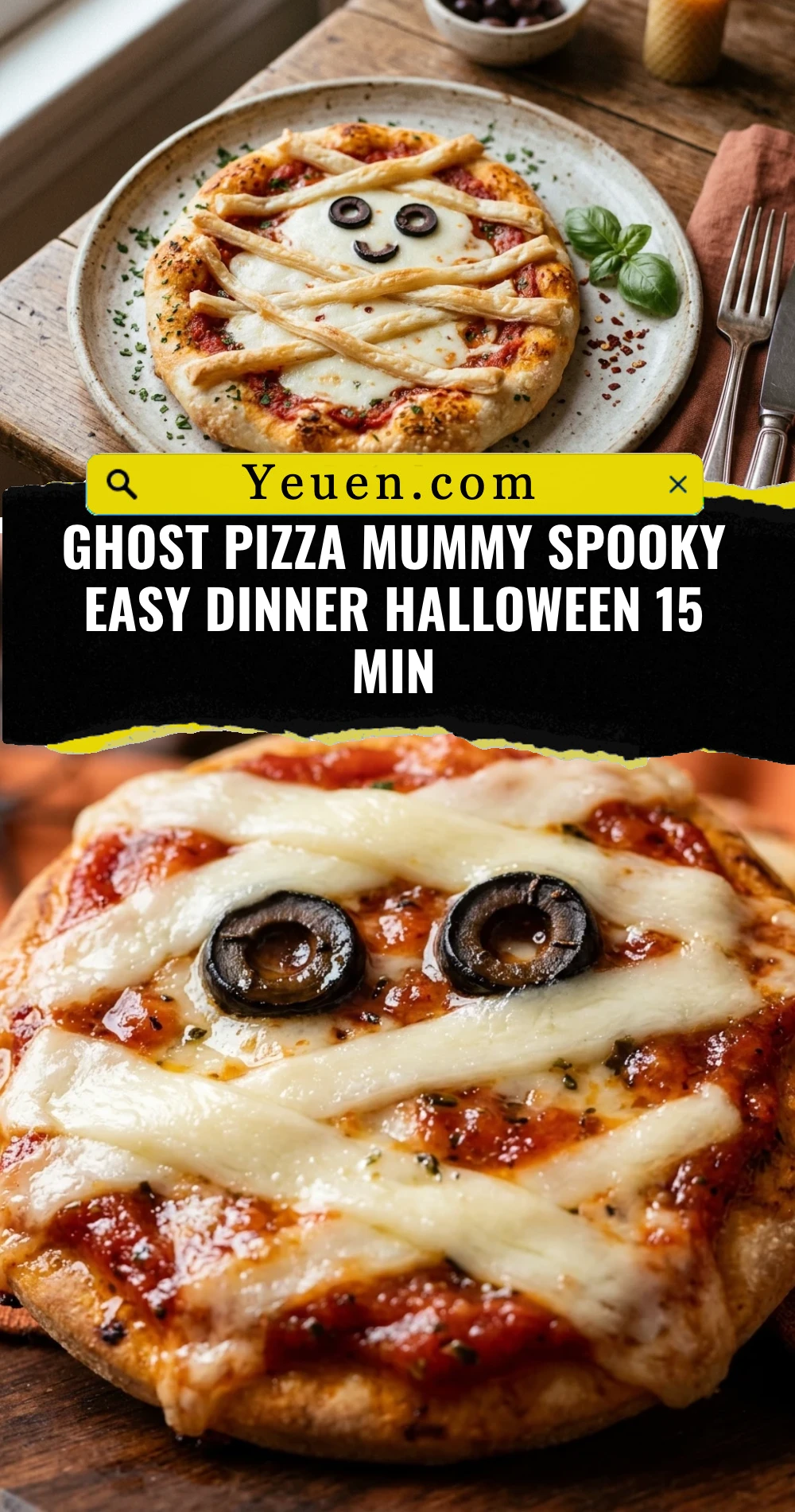 Ghost Pizza Mummy Spooky Easy Dinner Halloween 15 Min