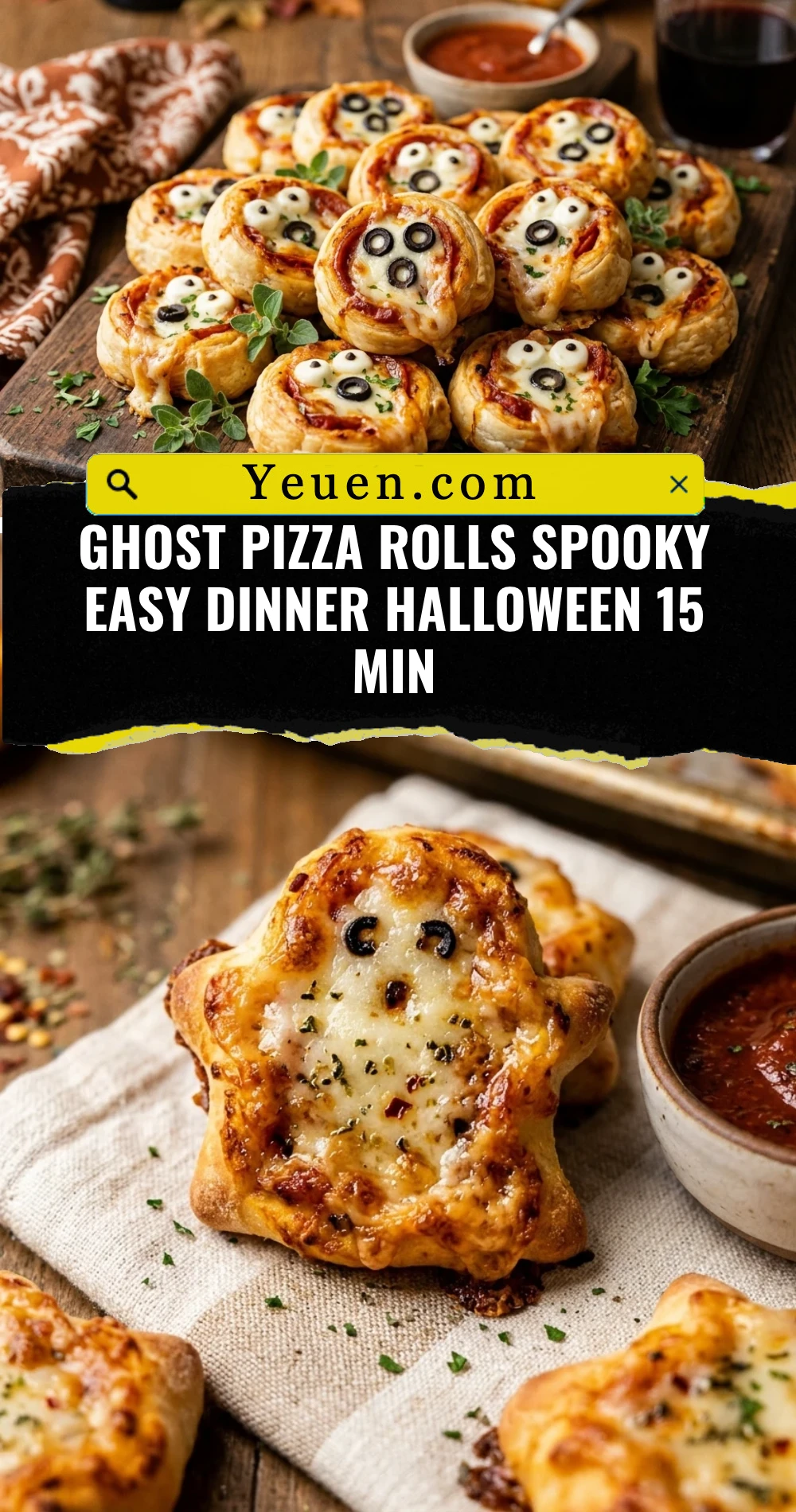 Ghost Pizza Rolls Spooky Easy Dinner Halloween 15 Min