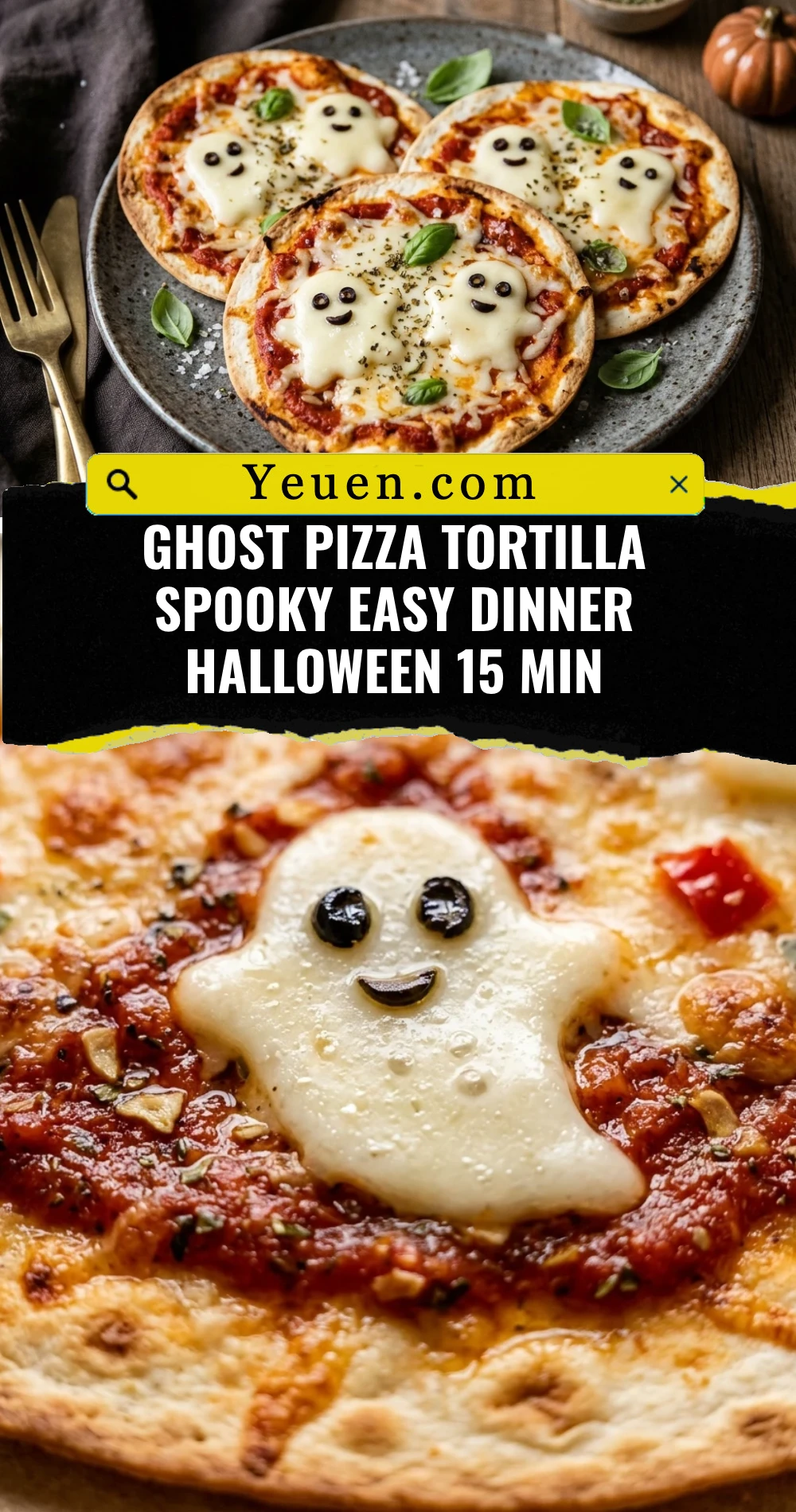 Ghost Pizza Tortilla Spooky Easy Dinner Halloween 15 Min