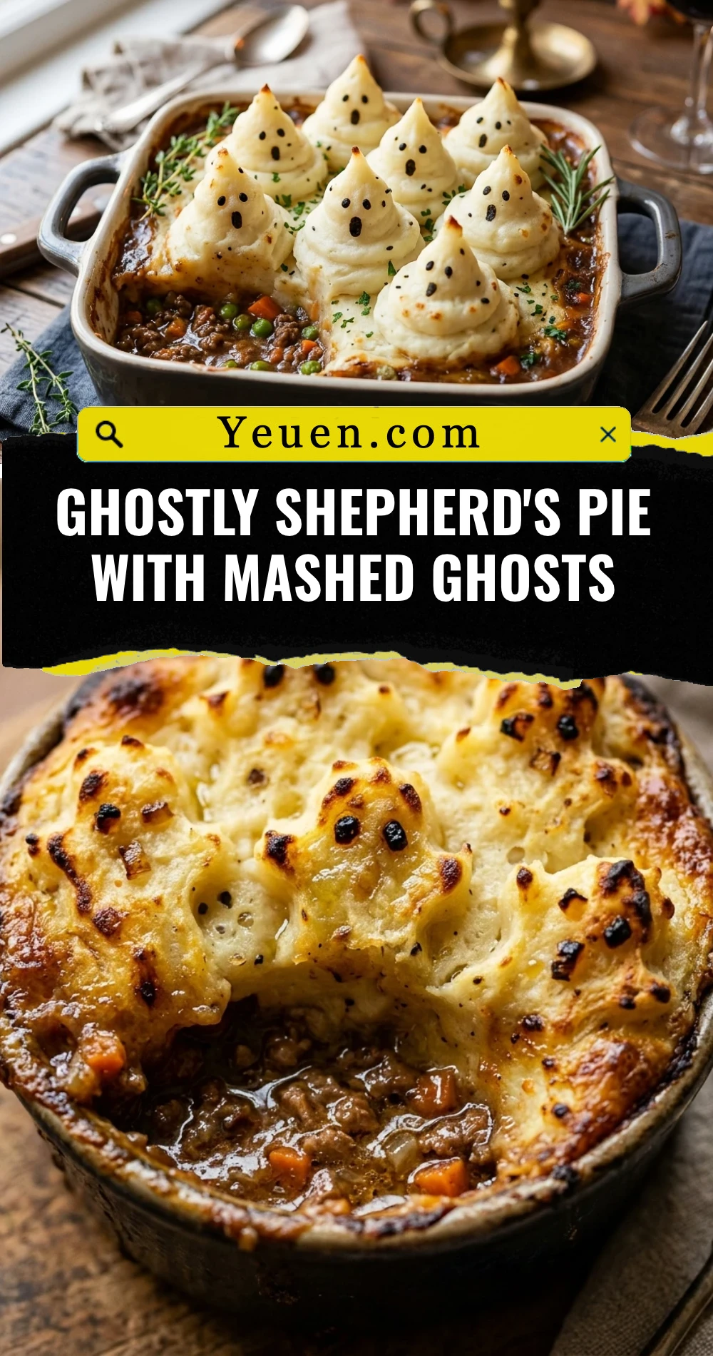 Ghostly Shepherd's Pie With Mashed Ghosts