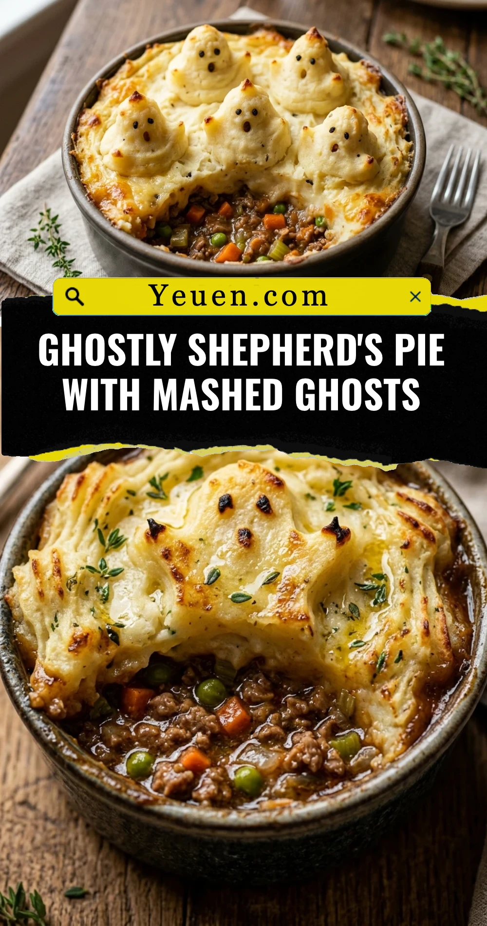 Ghostly Shepherd's Pie With Mashed Ghosts