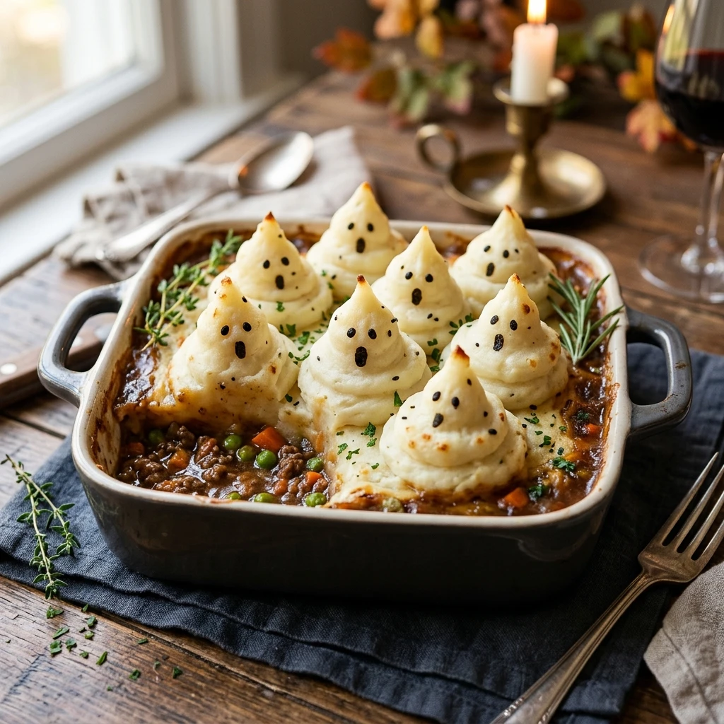Ghostly Shepherd's Pie With Mashed Ghosts