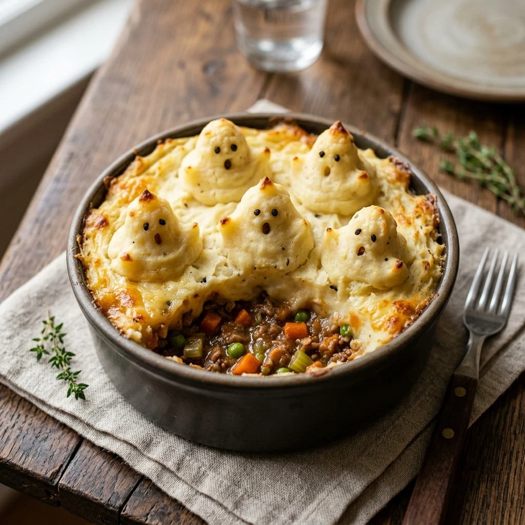 Ghostly Shepherd's Pie With Mashed Ghosts