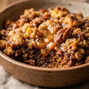 Gingerbread Dump Cake With Caramel Easy 3 Ingredient Holiday Cozy