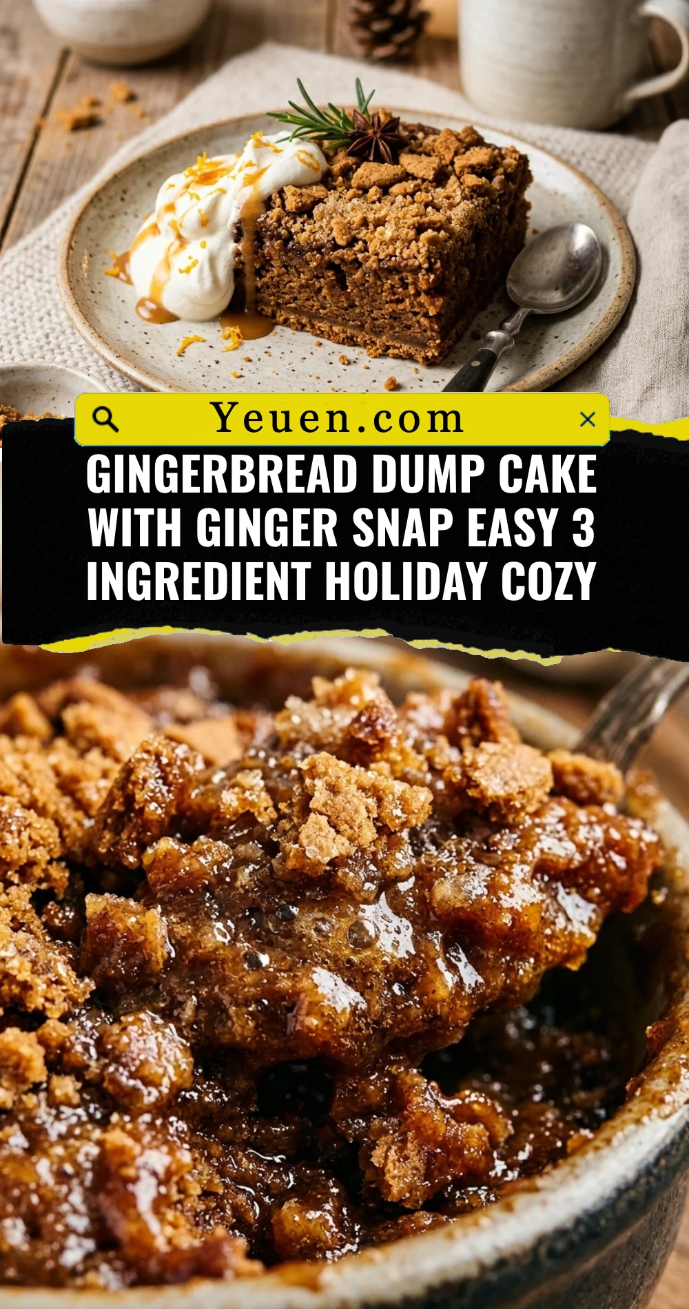 Gingerbread Dump Cake With Ginger Snap Easy 3 Ingredient Holiday Cozy