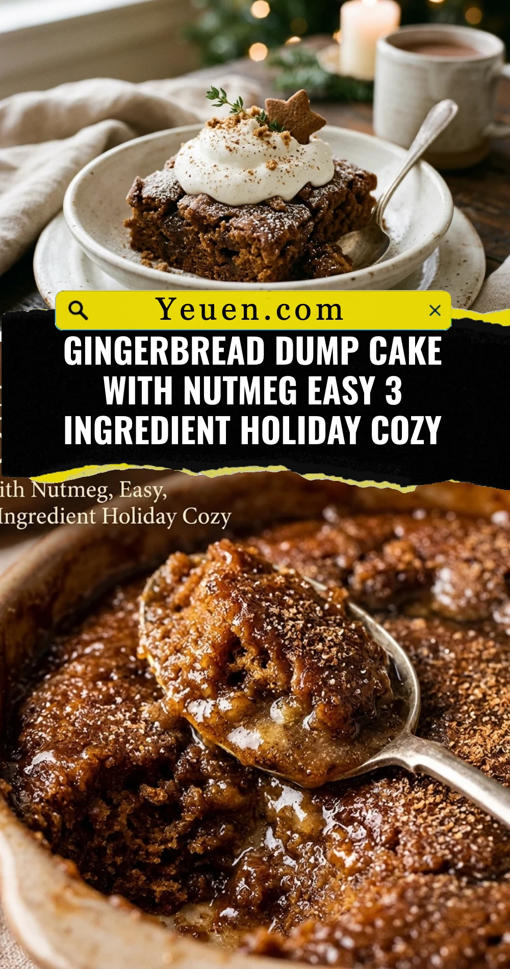 Gingerbread Dump Cake With Nutmeg Easy 3 Ingredient Holiday Cozy
