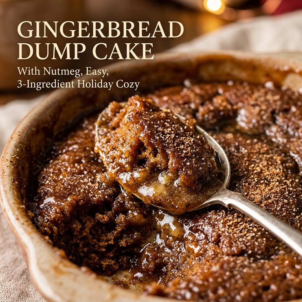 Gingerbread Dump Cake With Nutmeg Easy 3 Ingredient Holiday Cozy
