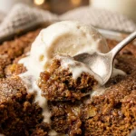 Gingerbread Dump Cake With Vanilla Ice Cream Easy 3 Ingredient Holiday