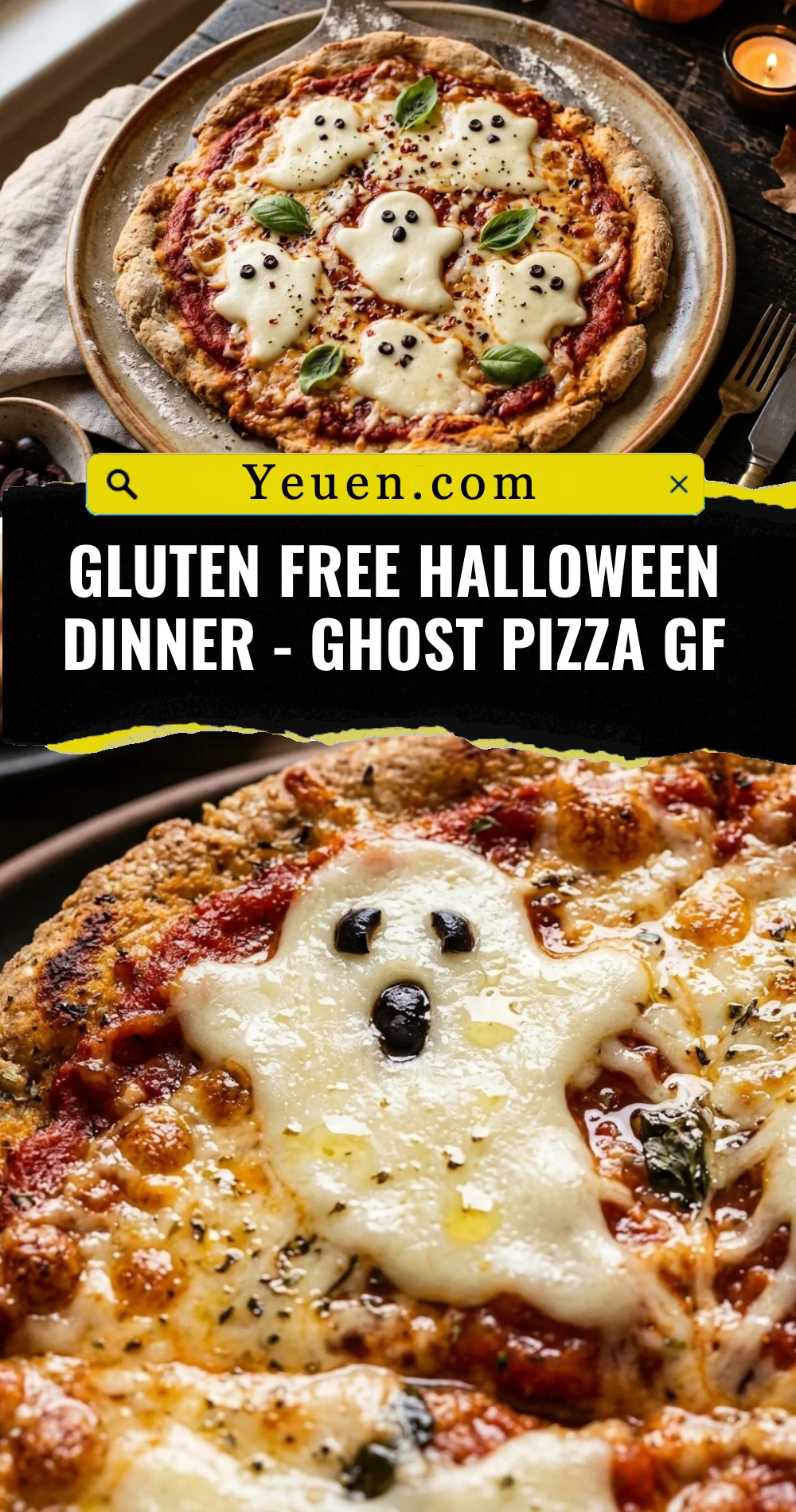 Gluten Free Halloween Dinner - Ghost Pizza GF