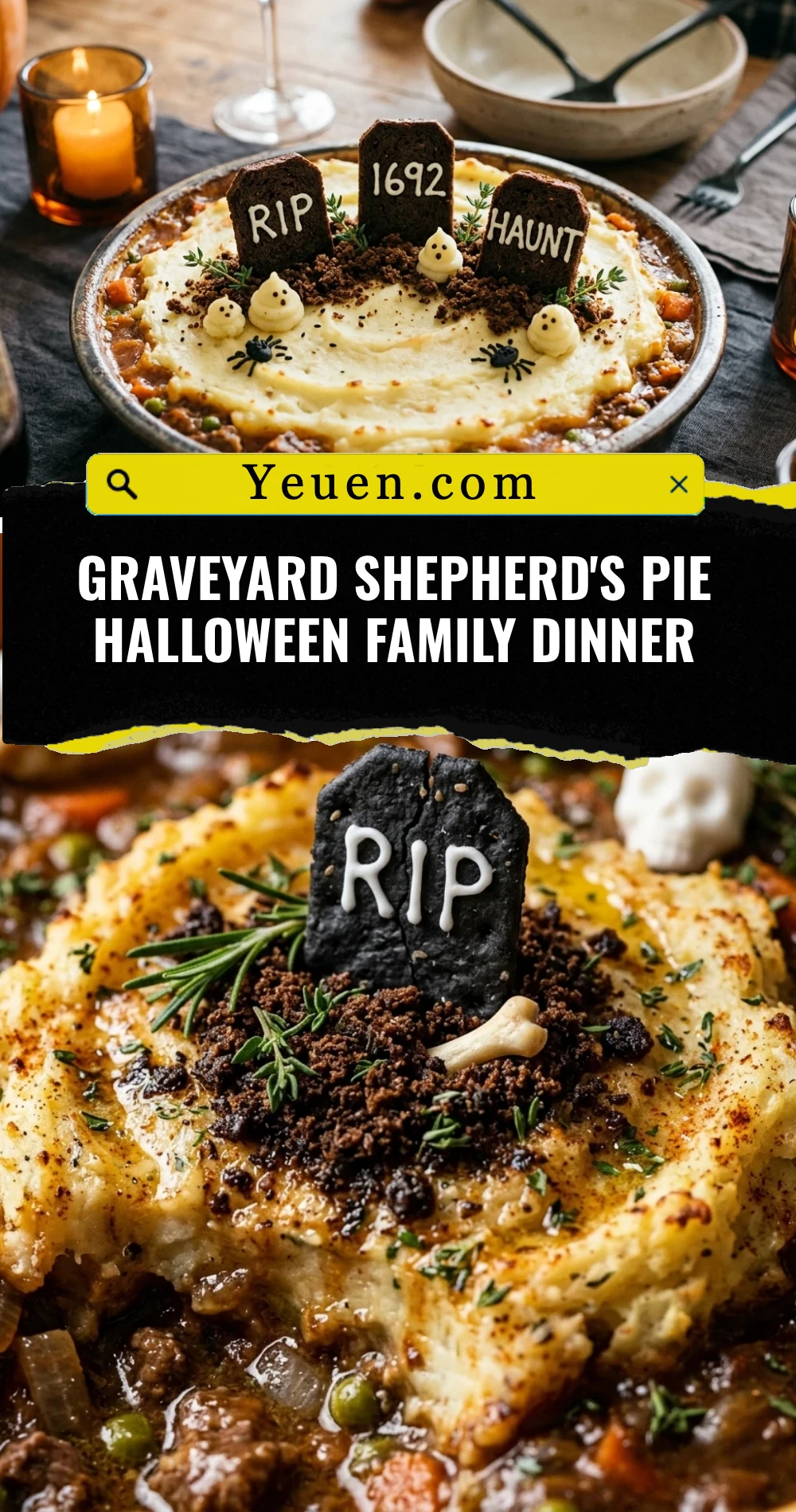 Graveyard Shepherd's Pie Halloween Family Dinner