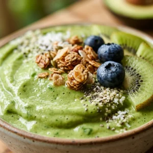 Green Avocado Smoothie Bowl Thick Creamy Detox Superfood Healthy Weight Loss Granola