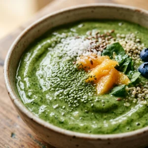 Green Mango Spinach Smoothie Bowl Thick Creamy Detox Superfood Healthy Weight Loss
