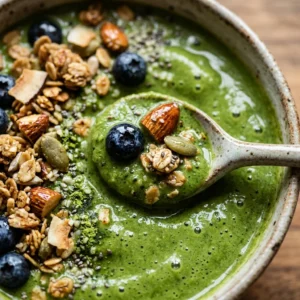 Green Matcha Smoothie Bowl Thick Creamy Detox Superfood Granola Healthy Weight Loss
