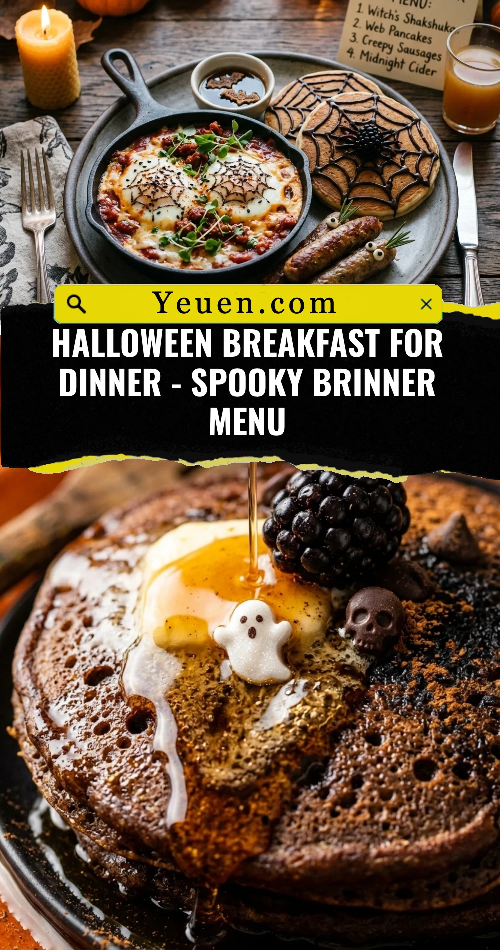 Halloween Breakfast For Dinner - Spooky Brinner Menu