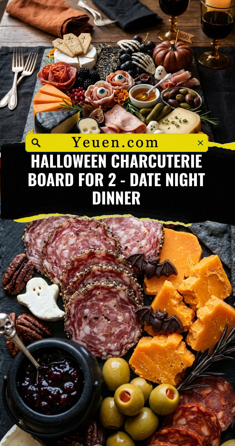 Halloween Charcuterie Board For 2 - Date Night Dinner