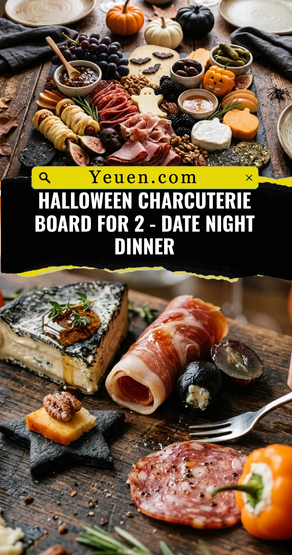 Halloween Charcuterie Board For 2 - Date Night Dinner