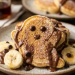 Halloween Ghost Pancakes With Banana And Chocolate Chips Easy