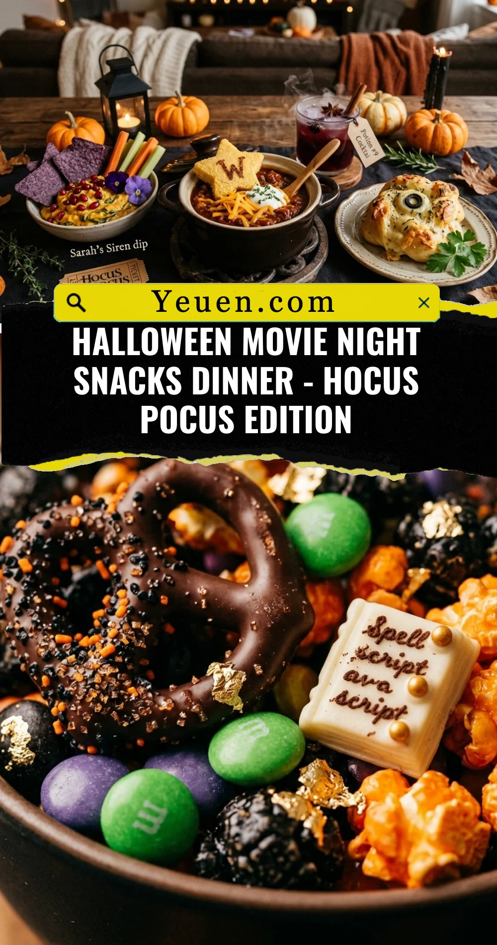 Halloween Movie Night Snacks Dinner - Hocus Pocus Edition