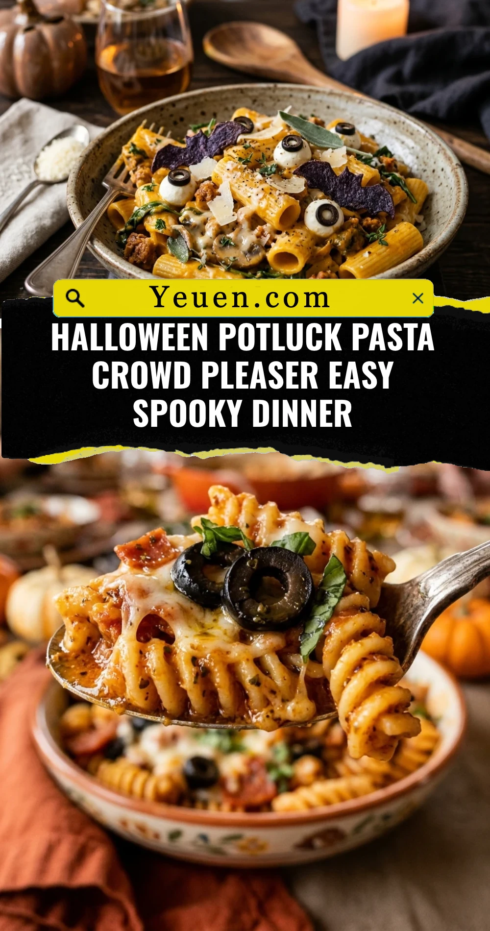 Halloween Potluck Pasta Crowd Pleaser Easy Spooky Dinner