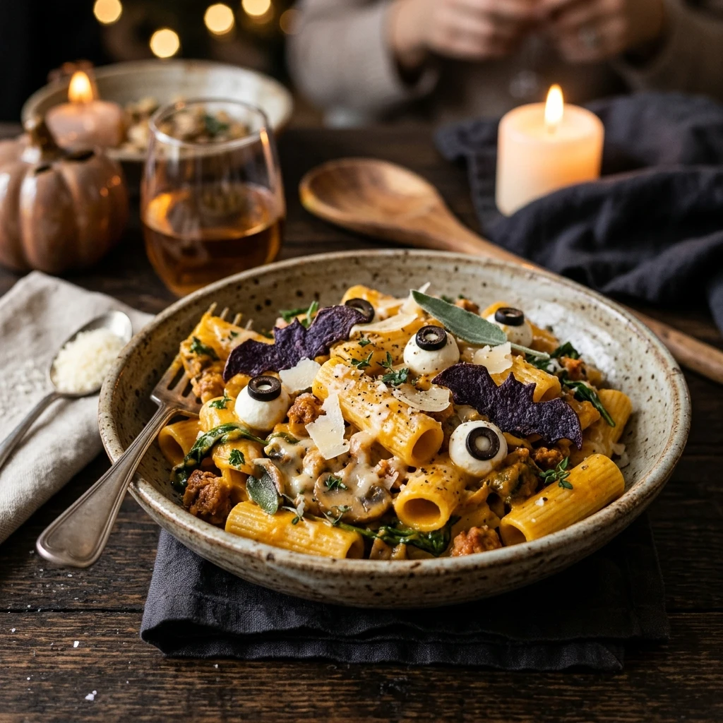 Halloween Potluck Pasta Crowd Pleaser Easy Spooky Dinner