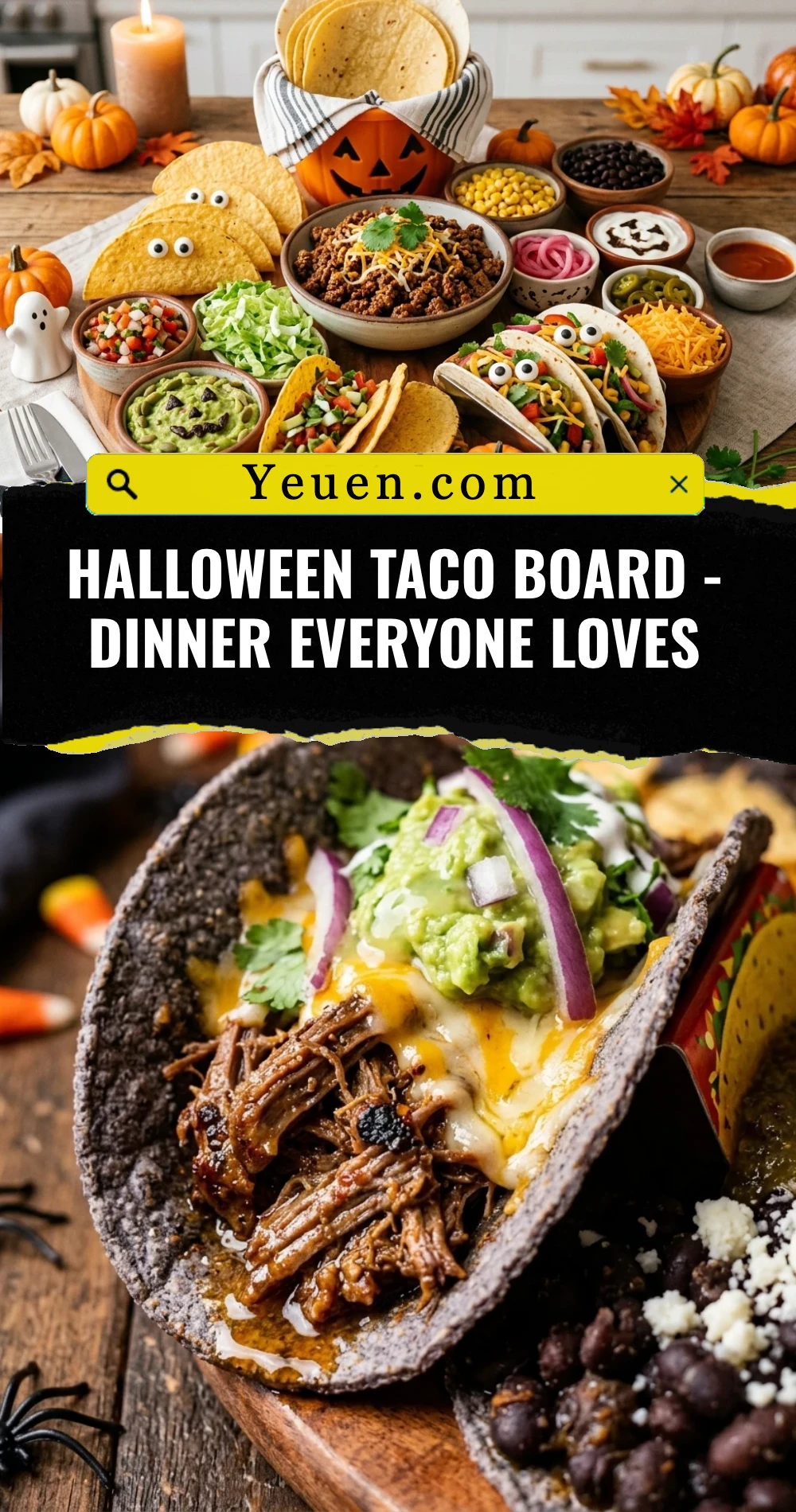 Halloween Taco Board - Dinner Everyone Loves