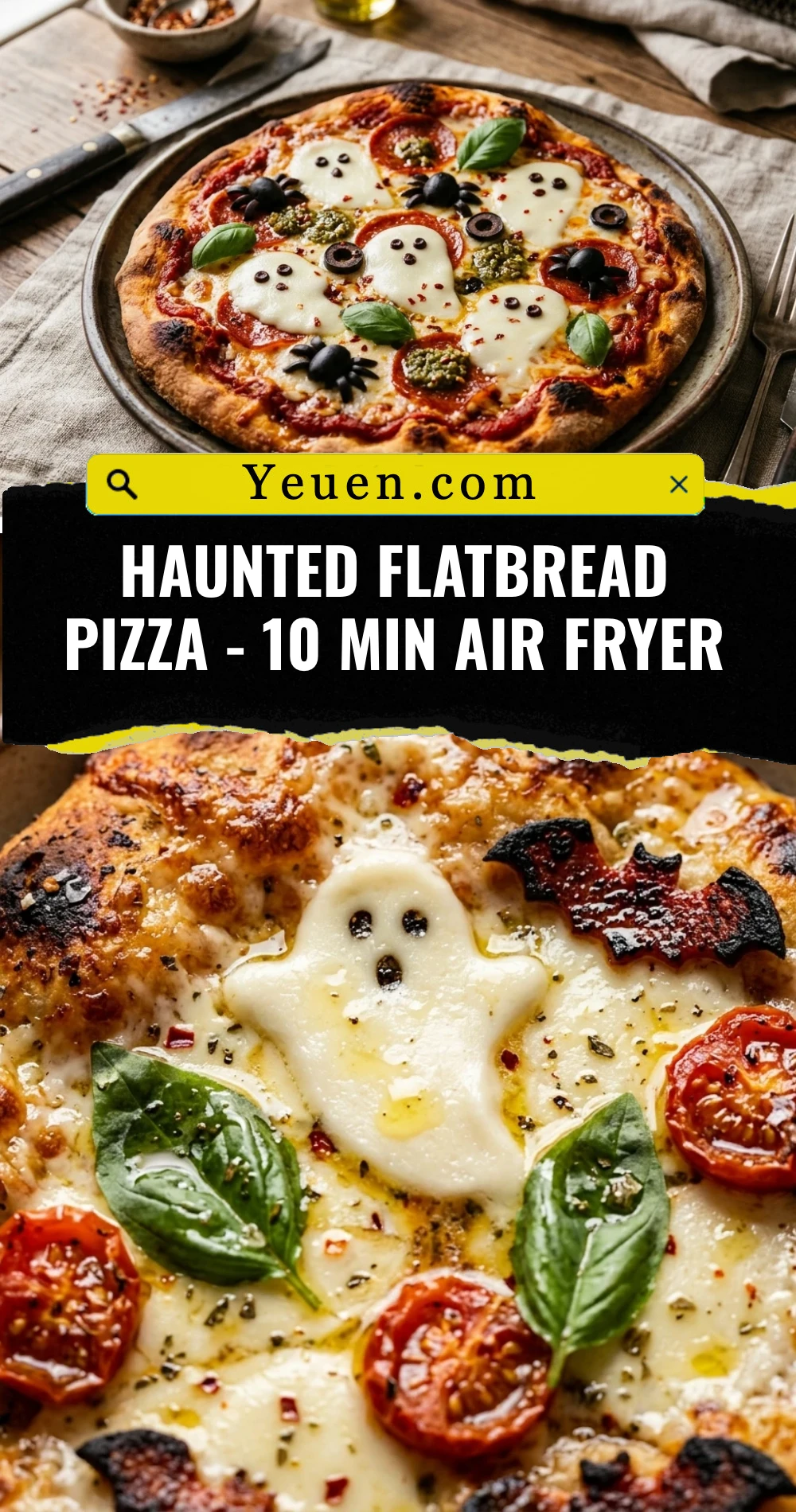 Haunted Flatbread Pizza - 10 Min Air Fryer