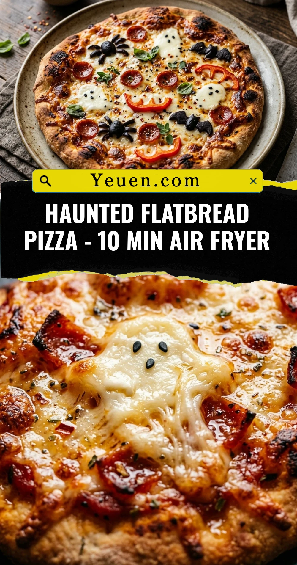 Haunted Flatbread Pizza - 10 Min Air Fryer
