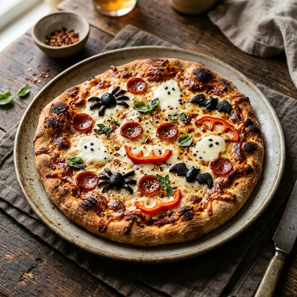 Haunted Flatbread Pizza - 10 Min Air Fryer