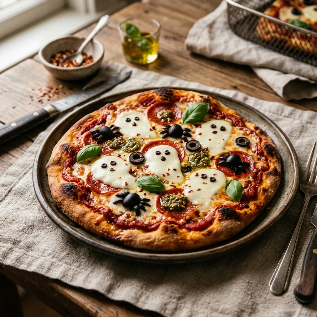 Haunted Flatbread Pizza - 10 Min Air Fryer