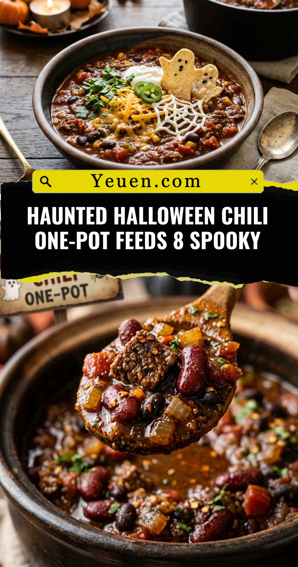Haunted Halloween Chili One-Pot Feeds 8 Spooky
