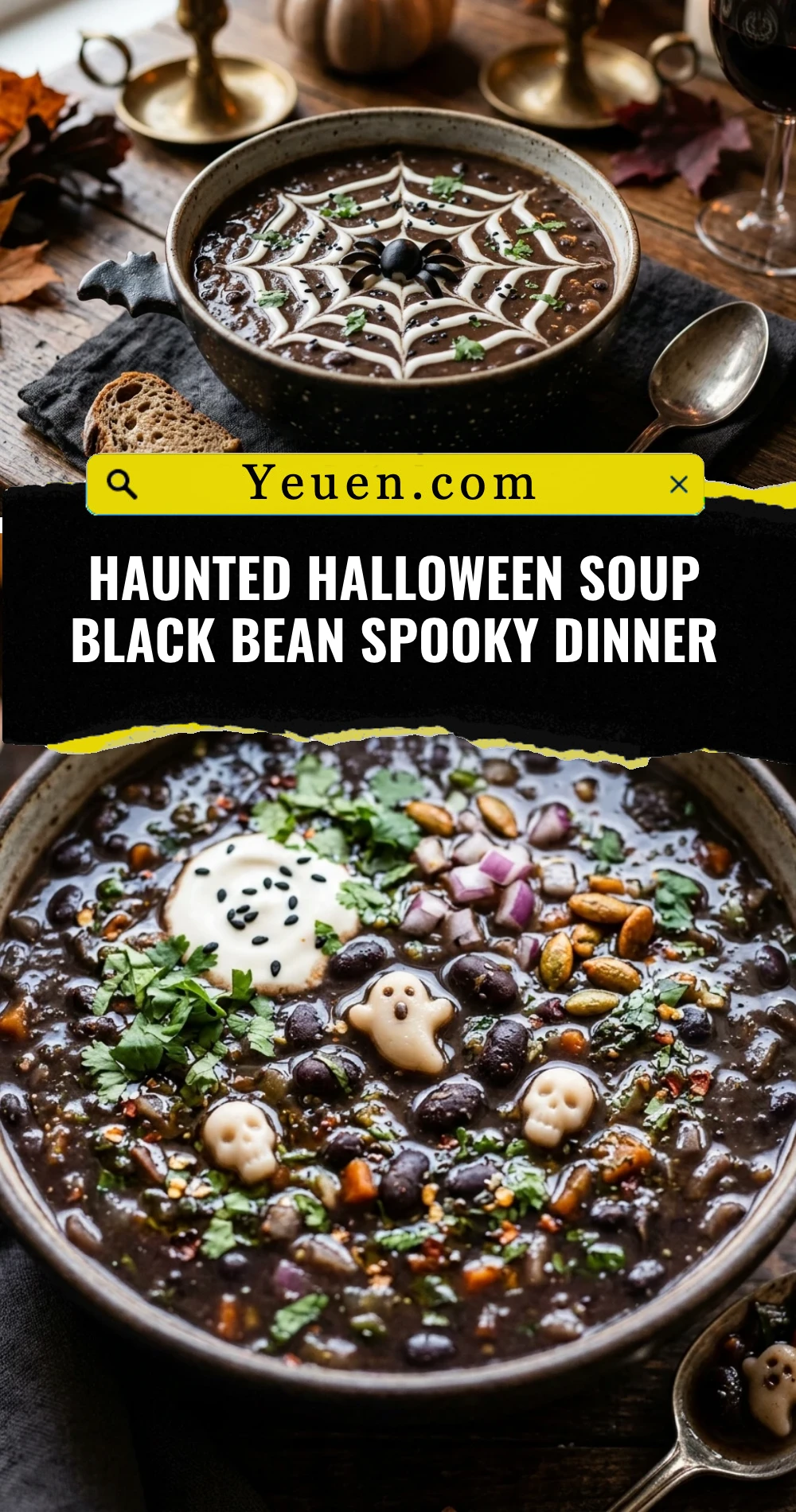 Haunted Halloween Soup Black Bean Spooky Dinner