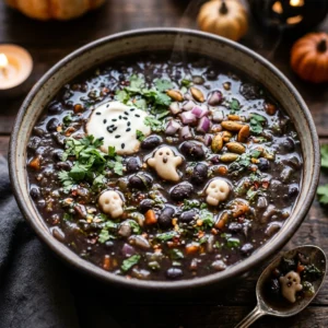 Haunted Halloween Soup Black Bean Spooky Dinner