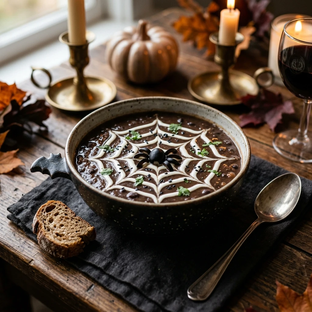 Haunted Halloween Soup Black Bean Spooky Dinner