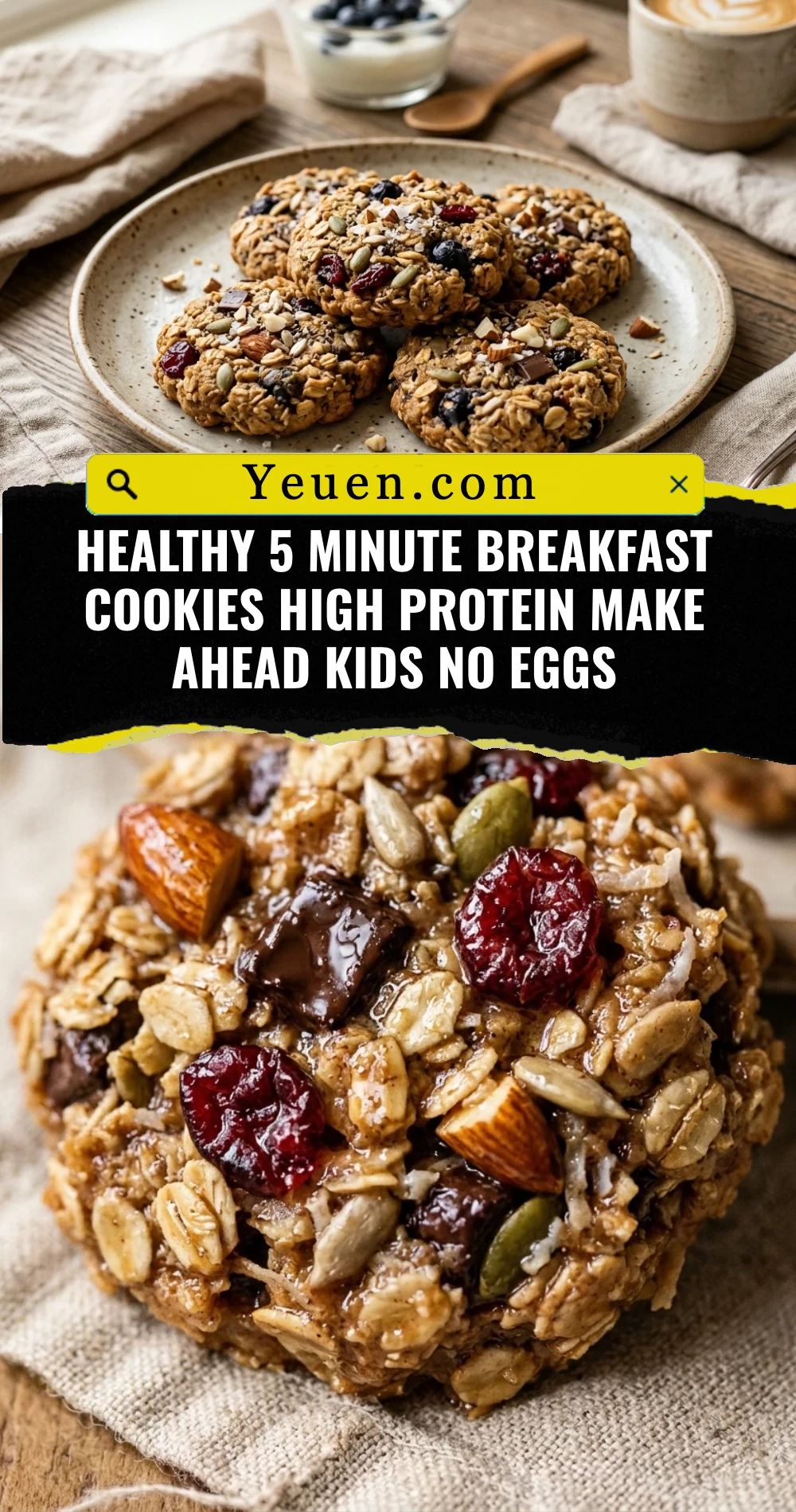 Healthy 5 Minute Breakfast Cookies High Protein Make Ahead Kids No Eggs