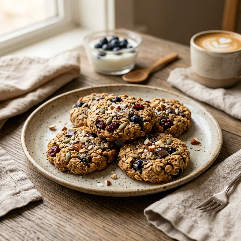 Healthy 5 Minute Breakfast Cookies High Protein Make Ahead Kids No Eggs