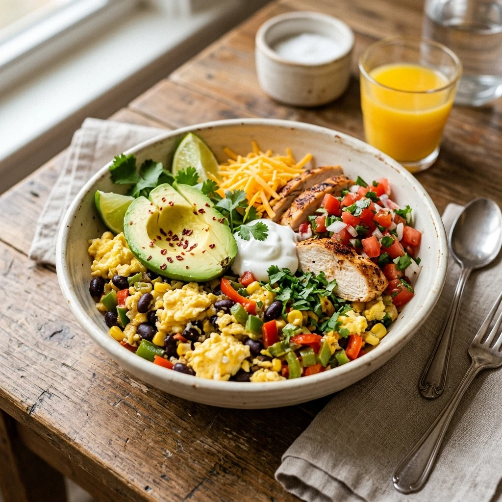 Healthy 5 Minute High Protein Breakfast Burrito Bowls Make Ahead Weight Loss